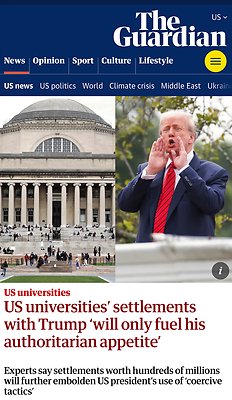 US universities&apos; settlements with Trump &apos;will only fuel his authoritarian appetite&apos;