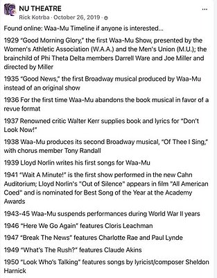 Waa-Mu Through History